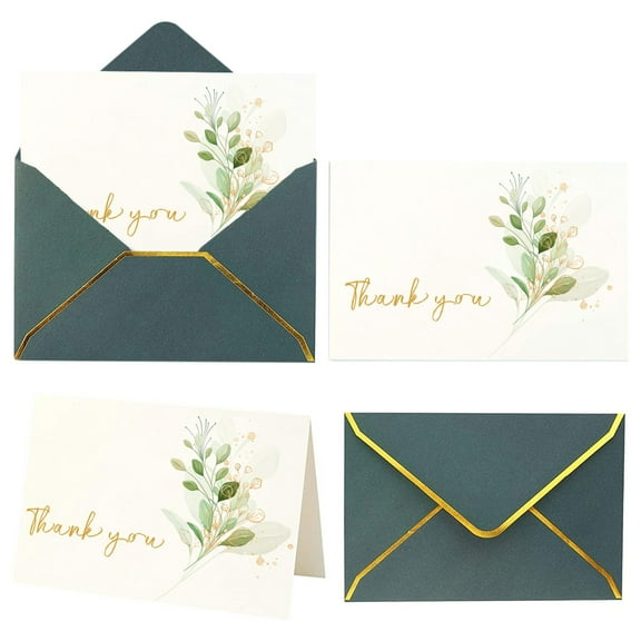 UYUH the New Hot Gold Band Envelope, Thank You Card Watercolor Thanksgiving Message Card for Home Living Room Party Supplies & Art Decorations