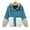 Blue, variant on MKLEKYY Heated Winter Jacket for Women Women Long Sleeve Corduroy Patchwork Oversize Jacket Windbreaker Coat Overcoat