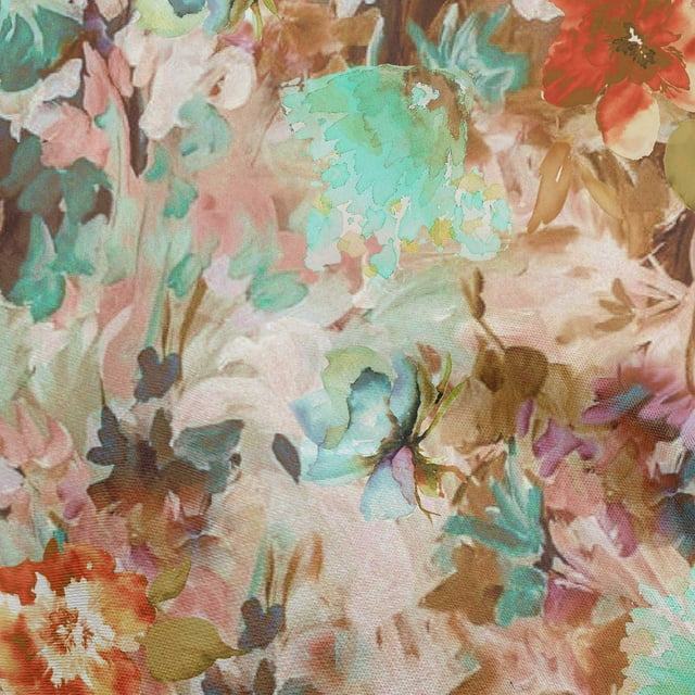 oneOone Polyester Tissu Spandex Brun Abstrait Tissu à Coudre Floral Imprimé par la Cour 56 Pouces de Large