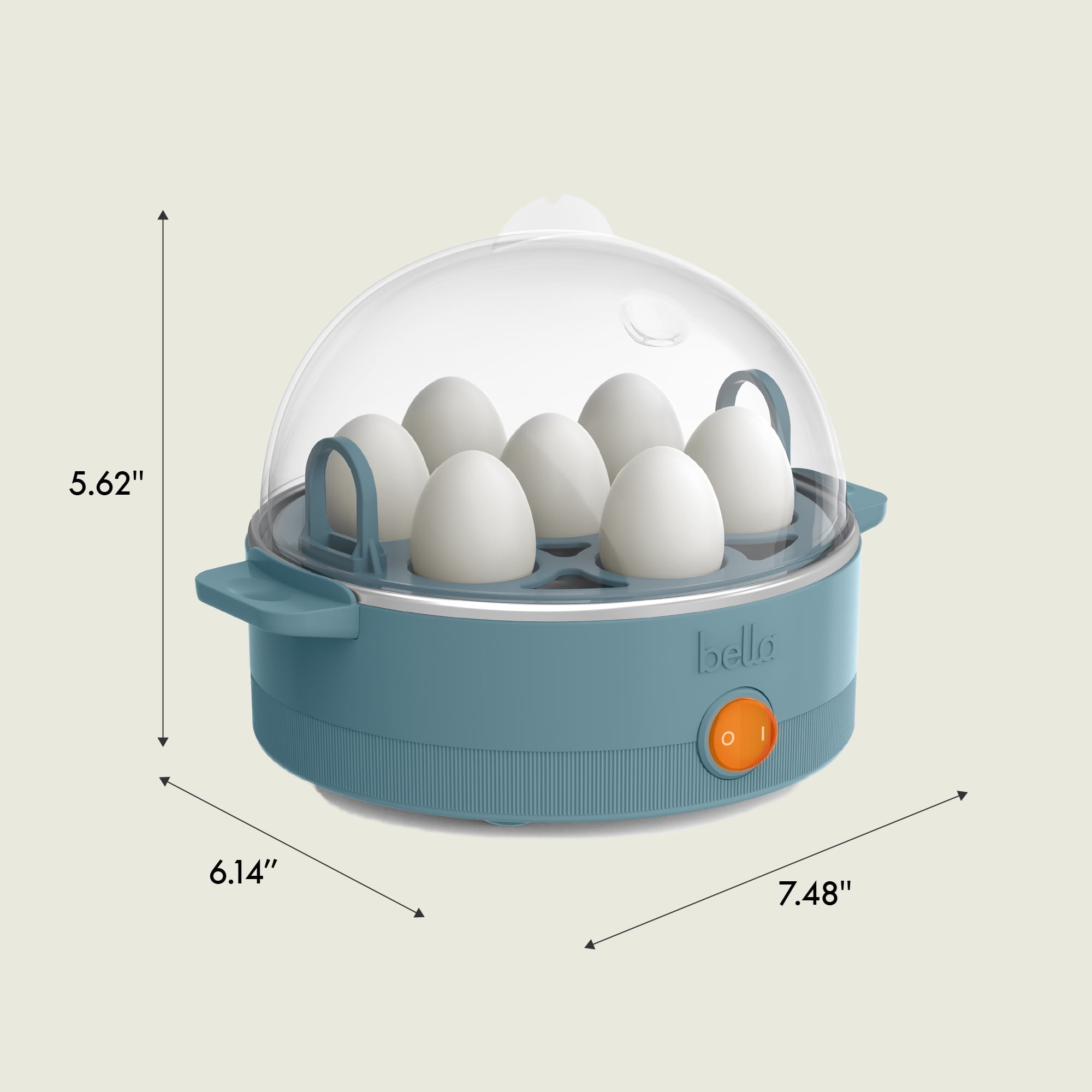 bella 7-Egg Electric Egg Cooker for Hard, Soft Boiled Eggs, Surf