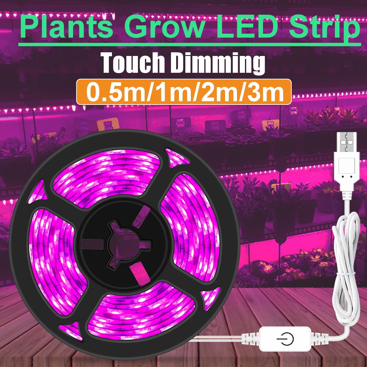 Details about   USB 5V 2835 Grow LED Strip Light Full Spectrum Dimming Veg Plant Growing Lamp 