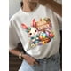 thumbnail image 1 of Camiseta informal de manga corta con estampado floral elástico - Diseño de conejito y huevo de Pascua para mujer - Perfecta para uso diario en primavera y verano. Camiseta para adultos, hombres, mujer, 1 of 6