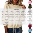 thumbnail image 4 of Women Drawstring Hem Sweatshirt Sevevn Crew Neck Drop Shoulder Relaxed Fit Fleece Fabric Long Sleeve Drawstring Hem Cropped For Casual Daily Wear, 4 of 9