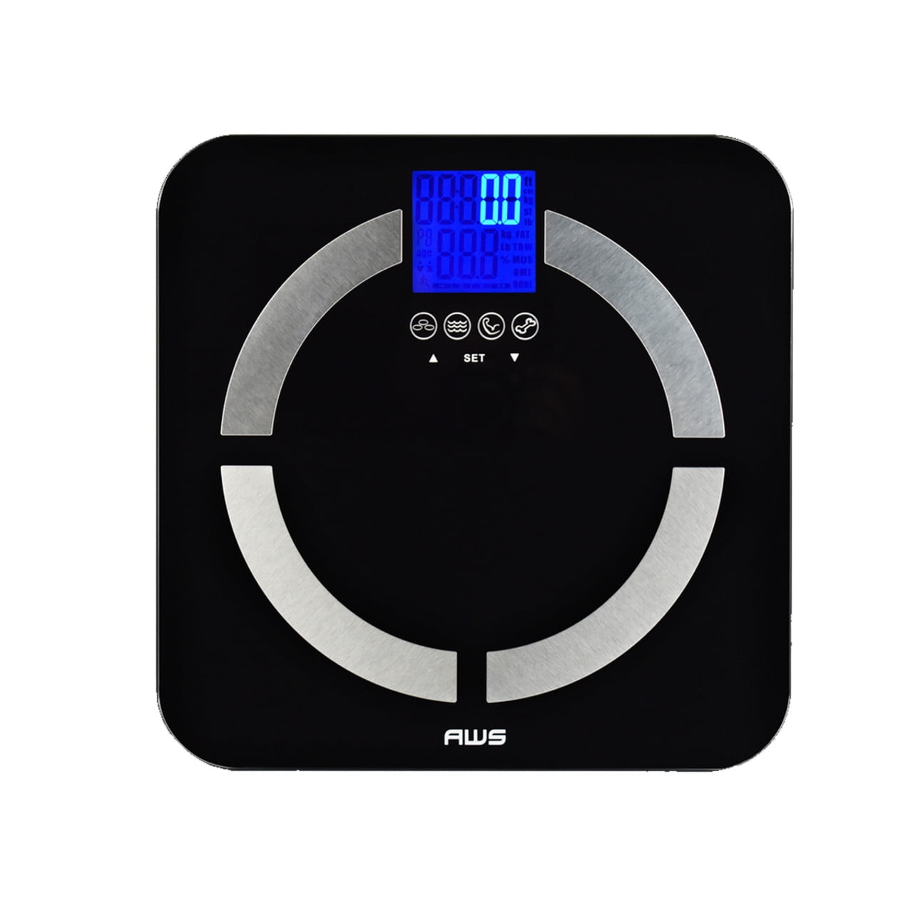 American Weigh Scales QUANTUM2K Quantum-2k 72165 Bathroom Scale, Stainless Steel