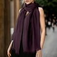 thumbnail image 2 of UJNDER Womens Solid Color and Linen Scarf for All Season Beach Strip Scarf Versatile Fashion Dark Purple, 2 of 6