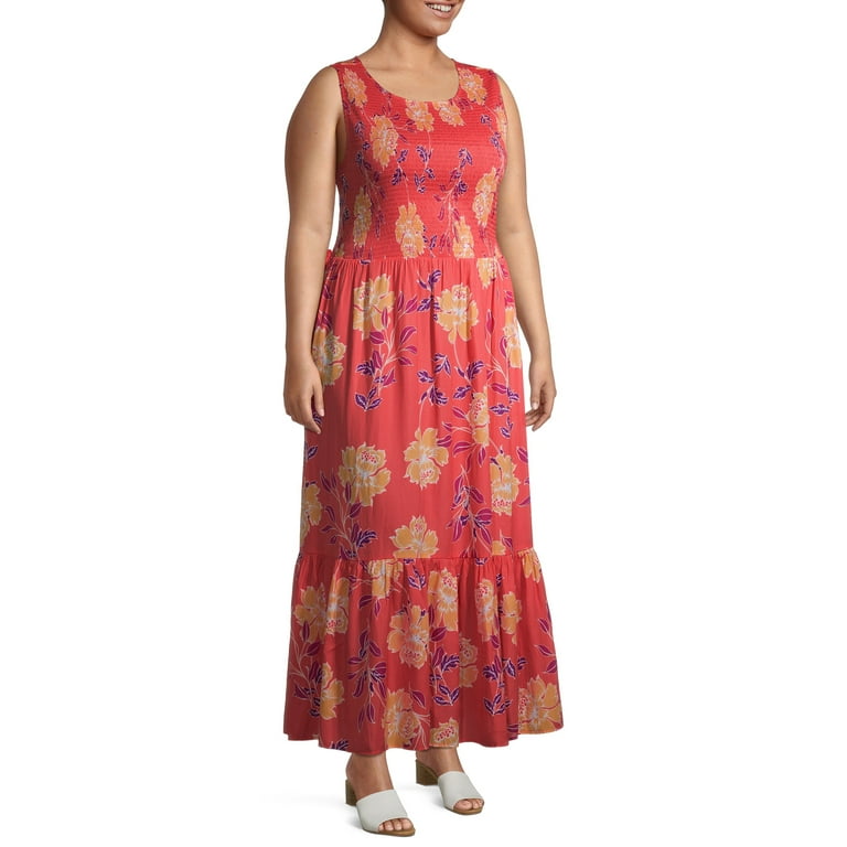 Terra & Sky Women's Plus Size Twin Printed Tiered Maxi Dress, Sizes 0X-4X -  Walmart.com