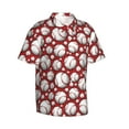 thumbnail image 3 of Xecao Cute Baseball print Hawaiian shirt - a stylish short-sleeve button-down for men, perfect for casual beach and tropical outings., 3 of 9
