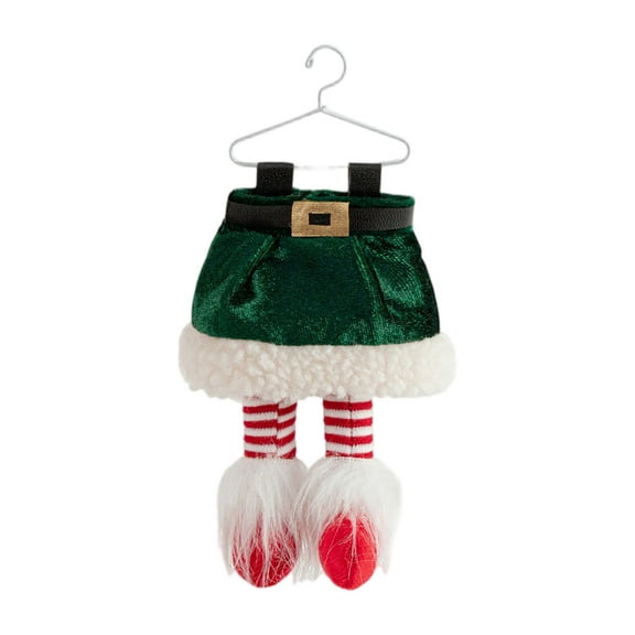 Christmas Santa Pants Gift Bag with Plush Legs, Novelty Holiday Candy Holder, Decorative Hanging Stocking, Red & White, 16 Inch
