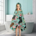 thumbnail image 6 of Dachshund and Flower Hooded Bath Towel，50"x30" for Ages 3 To 12 Kids, Quick Dry Lightweight Soft Microfiber Hood Beach Towel Cover Up for Kids, 6 of 7