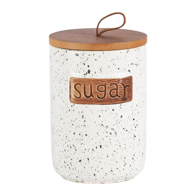 simhoa Ceramic Canister Farmhouse Seal Jar Portable Kitchen Decor Storage Container sugar