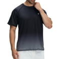 thumbnail image 2 of Satankud Men's Swim Shirts Rash Guard UPF 50+ UV Sun Protection T-Shirt Quick Dry Fishing Beach Shirt Black Gradient Dark Gray M, 2 of 7