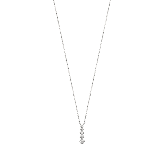 Mystigrey Elizabeth .925 Sterling Silver Plated Rhodium Necklace with Cubic Zirconia for Women Vertical