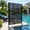 Stripes black, variant on BouPower Metal Privacy Screen Outdoor,Garden Divider Decorative Garden Divider Panel with Heavy Duty Stand,Weatherproof Freestanding Modern Privacy Fence for Patio,Deck,Backyard & Balcony