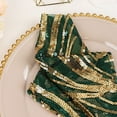 thumbnail image 6 of Balsa Circle 20x20 in Hunter Green Gold Wavy Embroidered Sequin Tulle Net Fabric Table Napkin Party Events Decorations Supplies, 6 of 8