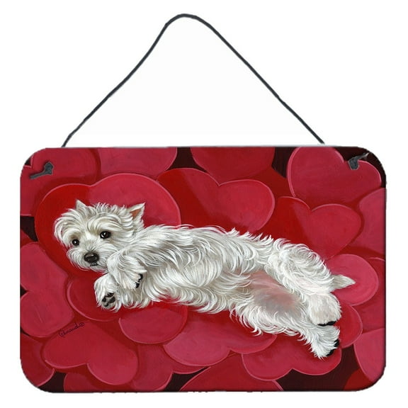 Carolines Treasures PPP3283DS812 Westie Queen of Hearts Wall or Door Hanging Prints 8x12 multicolor
