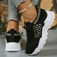 thumbnail image 5 of Wovix Women Knit Mesh Sneakers Platform Leopard Print Lace up Athletic Shoes Walking Running High Heels Square Toe Trendy Casual Breathable Footwear Workout Sports Shoes Spring Summer, 5 of 7