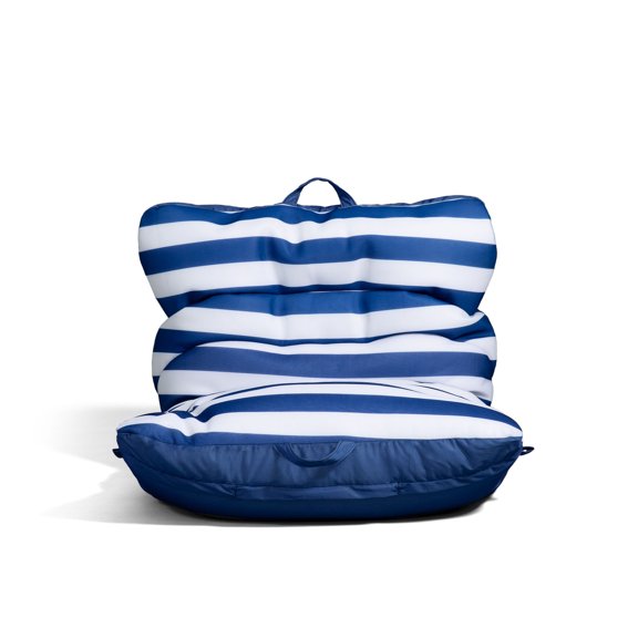 Big Joe Roma Float No Inflation Needed Pool Float with Drink Holder, Americana Nautical Stripe Double Sided Mesh, Quick Draining Fabric, 3 feet