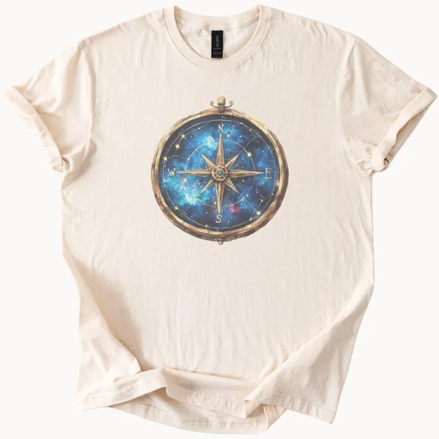 ALVORD Galaxy Compass Rose Shirt With Celestial Star Map And Explorer Design Unisex S-5XL