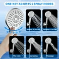 WaterSong Shower Head with Handheld, 5Mode Handheld Shower Head, High