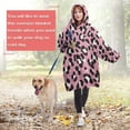 thumbnail image 4 of Pink and Black Of Leopard Print Wearable Oversized Blanket,Wearable Blanket Hoodie for Adults,Cozy Hooded Blankets with Super Pockets,Super Warm Fuzzy Pullover for Women & Men, 4 of 6