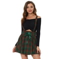 thumbnail image 1 of Falda de Tela Escocesa gótica Allegra K para Mujer Faldas de tirantes Desmontables de cintura alta Verde Rojo L, 1 of 5