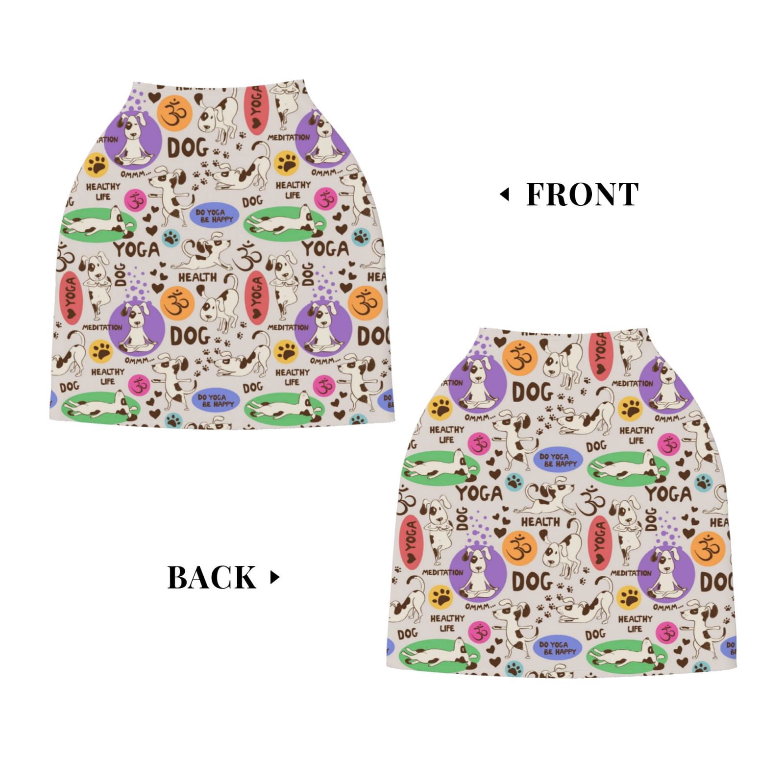 Fotbe Dog Doing Yoga Pattern Car Seat Covers for Babies, Nursing Breastfeeding Cover Infant Carseat Canopy, Soft Stretchy Carrier Cover