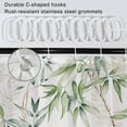 thumbnail image 6 of Green Bamboo Shower Curtain, Watercolor Green Leaves Shower Curtain for Bathroom Waterproof Fabric Spring Botanical Shower Curtain Set with Hooks, 72x72 Inch, 6 of 6