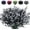 Black+white, variant on 8 Bundles Artificial Flowers Fake Outdoor Plants Faux UV Resistant Lavender Flower Plastic Shrubs Indoor Outside Hanging Decorations (Fuchsia)