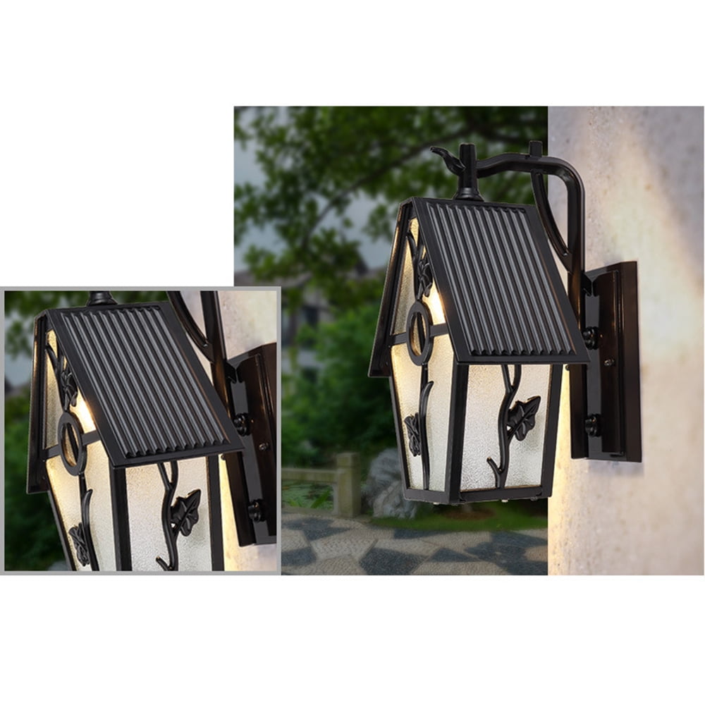 Waterproof Outdoor Wall Sconces, Frosted Glass Flower Wall Lamp, House-shaped Wall Lamp, Wall Mount Light, European Style Lighting Fixture