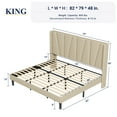 thumbnail image 7 of Allewie King Bed Frame, Upholstered Platform Bed with Wingback and Geometric Headboard, Beige, 7 of 7