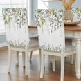 thumbnail image 2 of Eucalyptus Leaves Chair Covers Set of 6 Green Leaf Spring Plant Farm Country Style Chair Back Covers Stretch Removable Washable Slipcovers Protector for Dining Room Kitchen Party Decor, 2 of 9