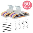 thumbnail image 2 of VECELO 50 Pack Heavy Duty Plastic Hangers, 360º Swivel Hook Coat Hangers, Non-Slip, Space-Saving, Multicolor, 2 of 17