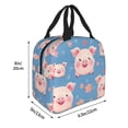 thumbnail image 2 of KLL Cute Pig Flowers Print Insulated Lunch Bag Women, Reusable Cute Tote Lunch Box for Adult & Men, Leakproof Cooler Lunch Bags for Work Office Travel Picnic, 2 of 5