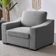thumbnail image 4 of JULY'S SONG 47" W Accent Chair and A Half, Modern Oversized Reading Chair for Bedroom Room, Linen Fabric Living Room Chairs in Extra Wide Seat, Comfy Chair with Washable Covers, Gray, 4 of 12