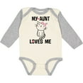 thumbnail image 3 of Inktastic My Aunt Loves Me Kitty Girls Long Sleeve Baby Bodysuit, 3 of 5
