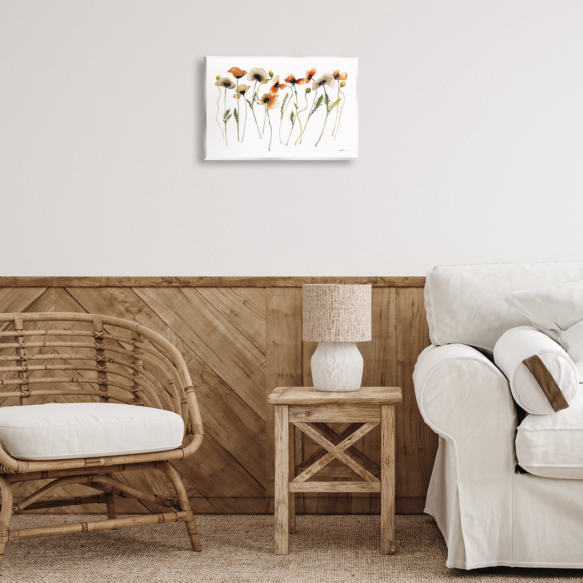 Stupell Industries Autumn Poppy Sprigs Botanical & Floral Painting Unframed Art Print Wall Art, 15 x 10