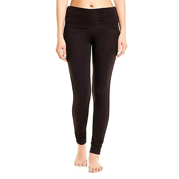 Heidi Klum Black Cozy Foldable Thermal Leggings, Women's Small