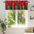 thumbnail image 6 of Red Christmas Valances for Windows, 42 x 18in, Leopard Buffalo Plaid Xmas Tree Forest Snowflake Rod Pocket Kitchen Valance Curtain Light Filtering Window Treatments for Living Room Bedroom, 1 Panel, 6 of 7