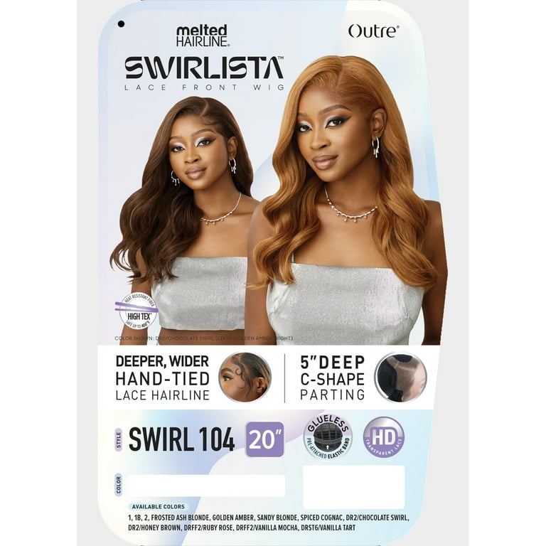 Outre Synthetic Melted Hairline Hd Lace Front Wig Swirl104 Color DRFF2 RUBY ROSE