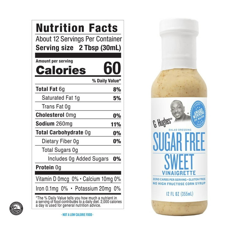 G Hughes' Sugar-Free Salad Dressings - Sweet Vinaigrette Size: 6 Bottles G Hughes' Sugar-Free Salad Dressings - Sweet Vinaigrette Size: 6 Bottles