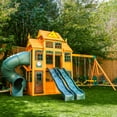 thumbnail image 2 of KidKraft Falcon Ridge Wooden Swing Set / Playset with Kitchen, Slides and Glider, 2 of 17