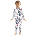 thumbnail image 6 of FORMRS Long Sleeve Top and Pants Pajama Set for Niños 2-Piece Sleepwear, Sizes 18M-8Y, Cartoon American Football Helmets, 6 of 6