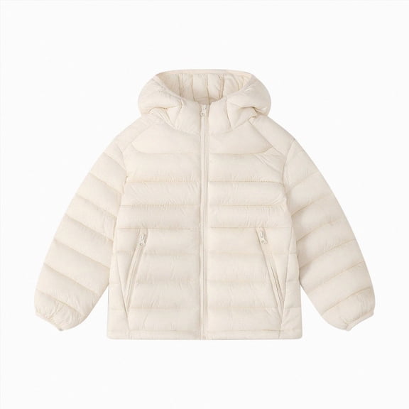Enyan Girls Winter Puffer Jacket Little Kid Girl Warm Quilted Bubble Coat with Waterproof Windproof Hooded for Outdoor Wear School Wear