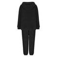 thumbnail image 5 of Women's Pajama Set Long Sleeve PJs 2 Piece Lounge Set Black XS, 5 of 5