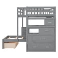 thumbnail image 4 of Full over Twin Solid and Stable Bunk Bed with Desk, Drawers and Shelves (Gray), 4 of 16