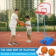 thumbnail image 2 of Adjustable Height Basketball Hoop for Kids, Portable Indoor Outdoor Basketball Set with  Balls, 2 of 7
