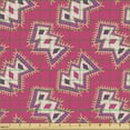 thumbnail image 2 of Abstract Fabric by the Yard, Repetitive Retro Print of 90's Style Modern Elements, Decorative Upholstery Fabric for Chairs & Home Accents, Hot Pink Eggplant by Ambesonne, 2 of 5