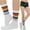 Rainbow, variant on Women's Acrylic Ankle High w/ Striped Top Athletic Socks - Rainbow