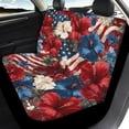 thumbnail image 4 of Uourmeti Vintage American Flag with Hibiscus Floral Print Car Seat Covers 3 PCS, Car Seat Covers Full Set Polyester Easy to Install Breathable for Truck Cars Sedans, 4 of 10