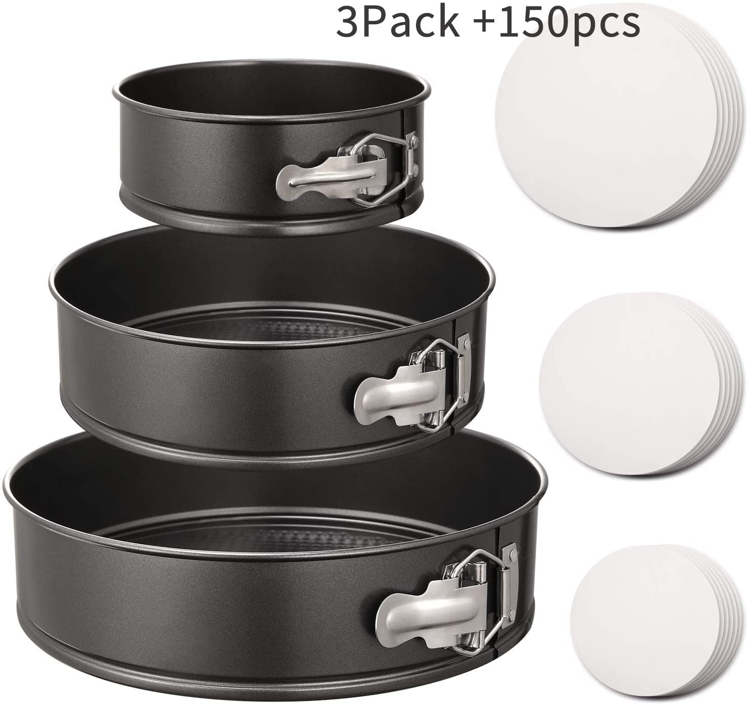 Ottoy Springform Pan Set Of 3 Non stick Cheesecake Pan Leakproof Round 